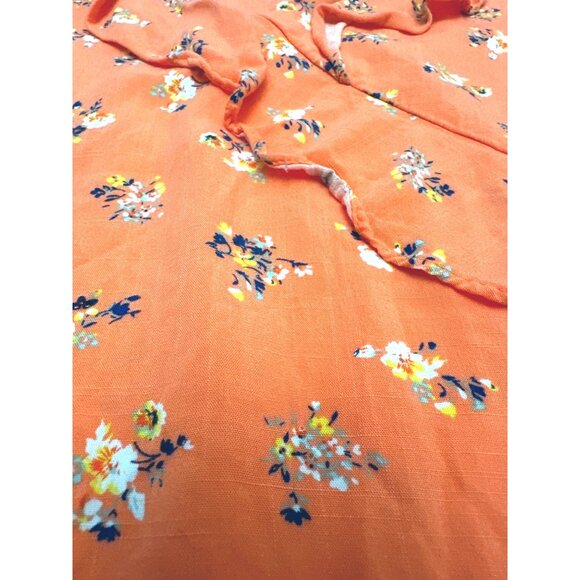 Copper Key Juniors Sleeveless Top Small All Rayon Floral Print Ruffle Neck - Picture 9 of 9